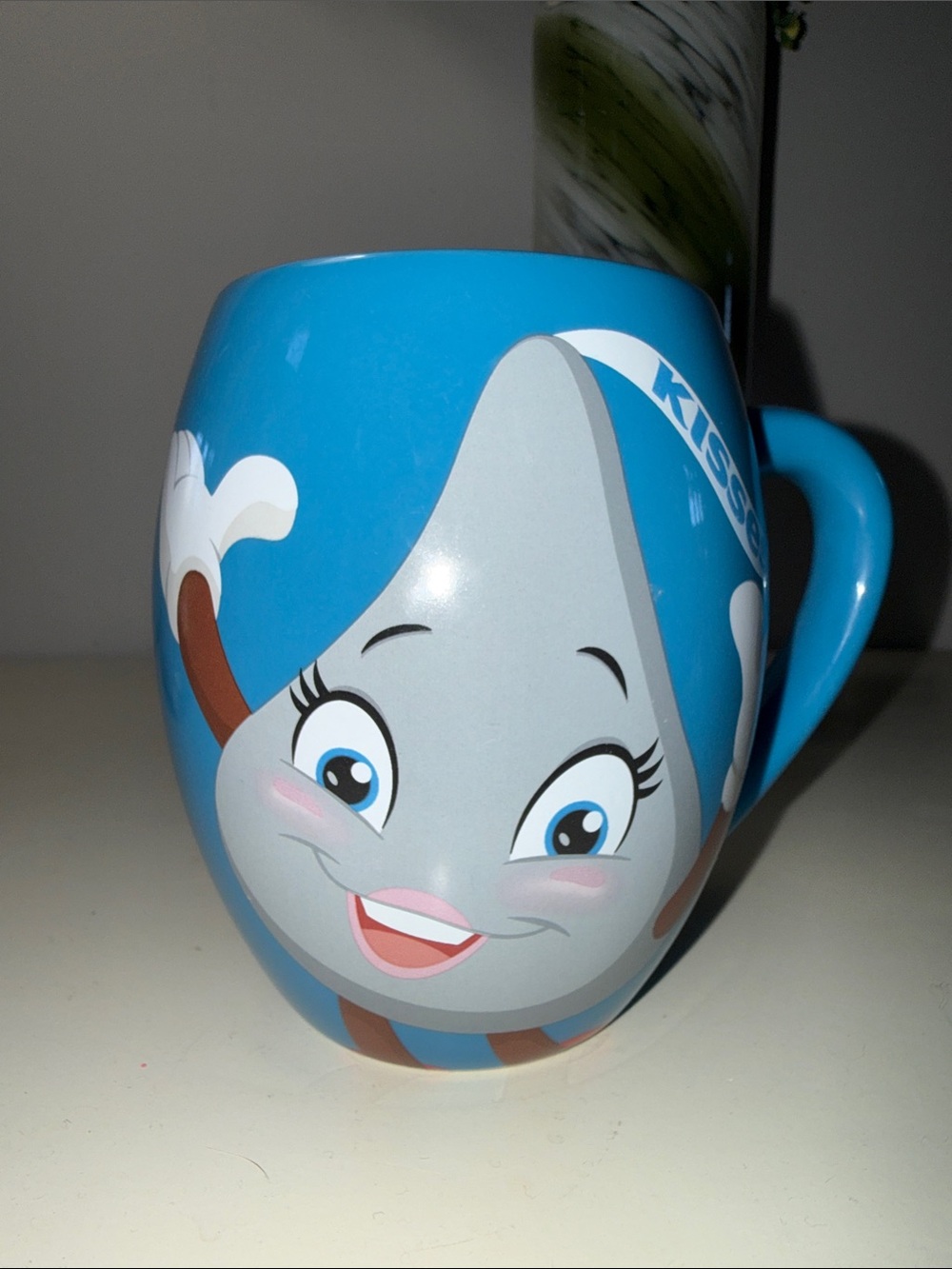 Hershey’s Kisses Blue Ceramic Character Bulbous Mug.